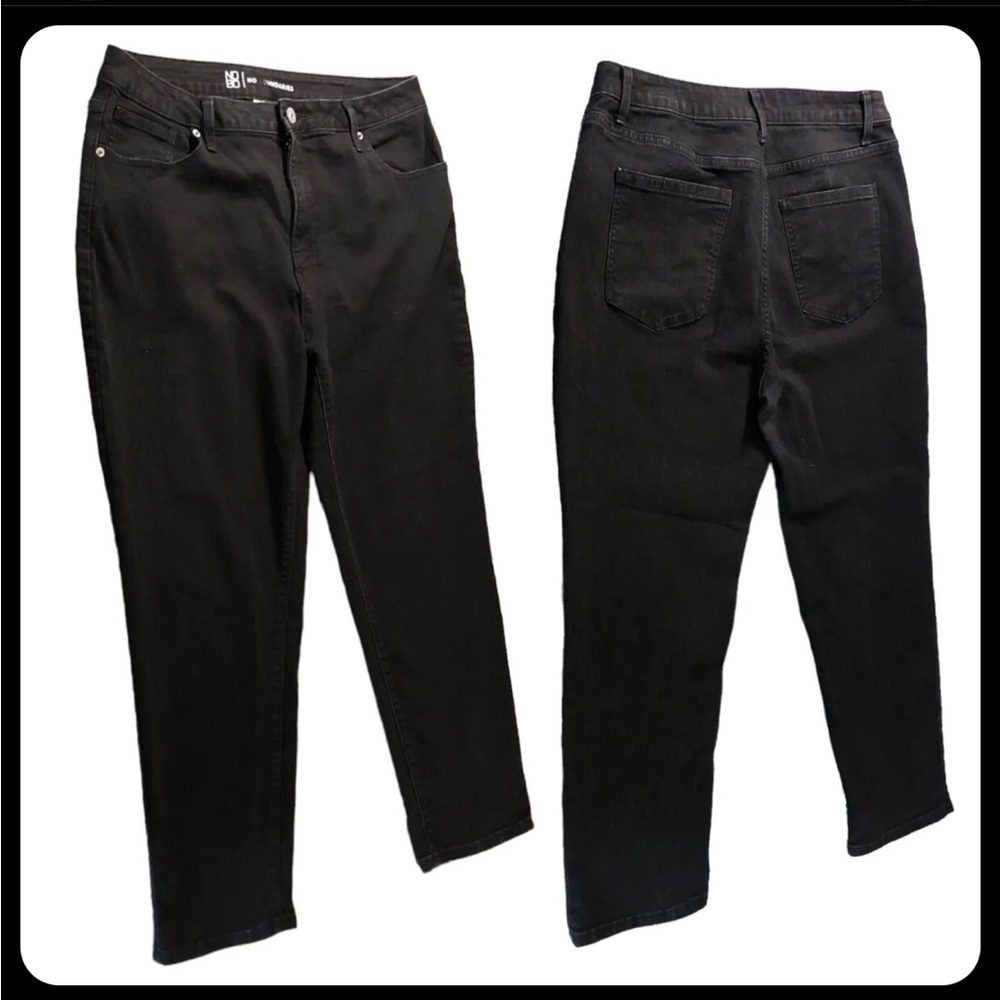 NO BO No Boundaries Black Jeans 90s Style Size 14 Mom High Rise Loose 30x28 C125